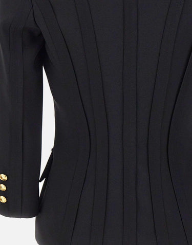 Giacca in doppio crêpe stretch con motivi a taglio vivo GI21861E2 110 ELISABETTA FRANCHI 