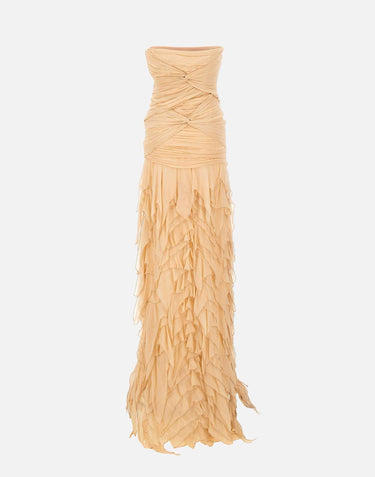 Abito in georgette con ruches 4A408A N0820 BLUMARINE 