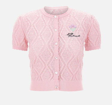 "Pointelle Knit Top" 057TP PINK SELF-PORTRAIT 