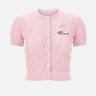"Pointelle Knit Top" 057TP PINK SELF-PORTRAIT 