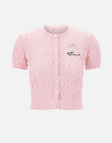"Pointelle Knit Top" 057TP PINK SELF-PORTRAIT 