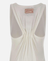 Top in misto cotone e lino 1226JTP007237A WHITE VICTORIA BECKHAM 