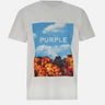 T-shirt  "Brilliant" in cotone P109CWAB225 WHITE PURPLE BRAND 