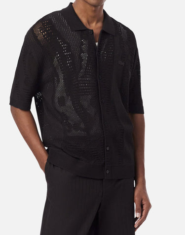 Camicia in maglia di pizzo con coccodrillo AH0796 3LA LACOSTE 
