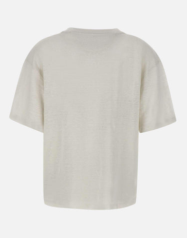 T-shirt  "Boxy" in lino GWP01874 P00189111421 GOLDEN GOOSE 