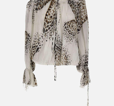 Blusa in georgette con stampa 4C267A M1025 BLUMARINE 