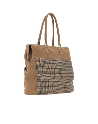Borsa a mano in pelle scamosciata e tessuto N77BORN06 PEL0N030040422 ELEVENTY 