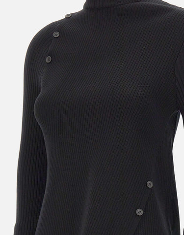 "Oblique butonned sweater" 425MPU258FI0001 BLACK COURREGES 