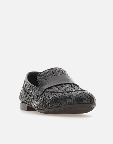 Mocassini in pelle intrecciata 69030 NERO ALEXANDER HOTTO 