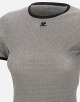 T-shirt con logo a contrasto 126JTS017JS0223 HOUND COURREGES