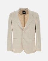 Blazer in lino e cotone 50514657 255 BOSS 
