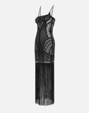 Abito ricamato in tulle illusion 250WCW00202 PLL001RA100 THE ATTICO 