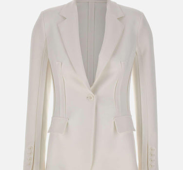 Giacca in doppio crêpe stretch con motivi a taglio vivo GI21661E2 360 ELISABETTA FRANCHI 