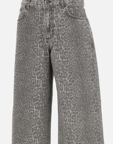 Jeans flare con stampa MF5333T160A P9132 LIU-JO 