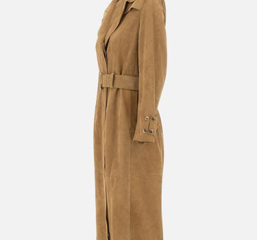 Trench in suede con cintura in vita GWP02565 P00230315155 GOLDEN GOOSE 