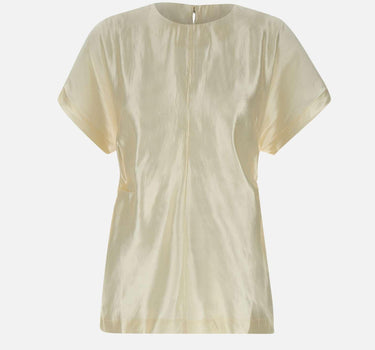 "Pero blouse" in organza di seta e lino PERO IVORY LOULOU DE SAISON 