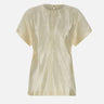 "Pero blouse" in organza di seta e lino PERO IVORY LOULOU DE SAISON 