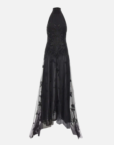 Abito lungo in tulle con ricami 4A430A F0990 BLUMARINE 