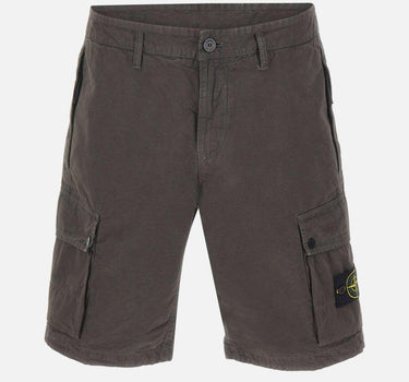 Shorts in tela di cotone biologico spazzolato effetto "old" L100019S00WA V0165 STONE ISLAND 