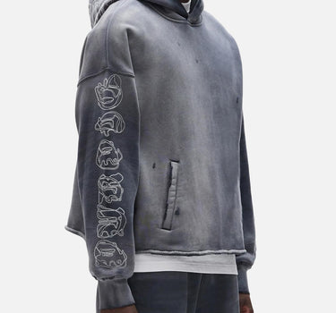 Felpa "HWT Gothic Outline Hoodie" M4104 HFBG425BLACK PURPLE BRAND 