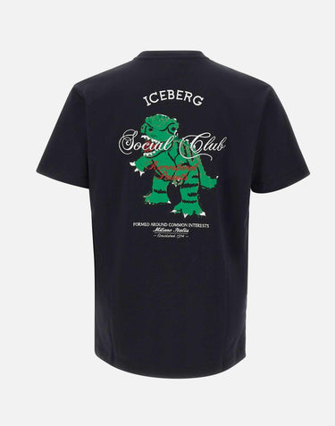 T-shirt con logo ricamato e stampa sul retro F0456325 9000 ICEBERG 