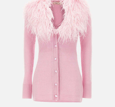 Cardigan in lana con piume 2M643A N0124 BLUMARINE 