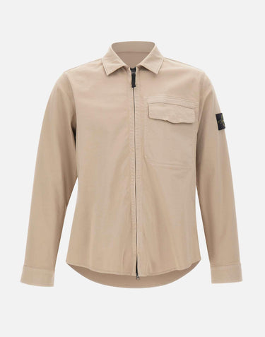 Overshirt in raso di cotone biologico stretch 1200015S0012 V009A STONE ISLAND 