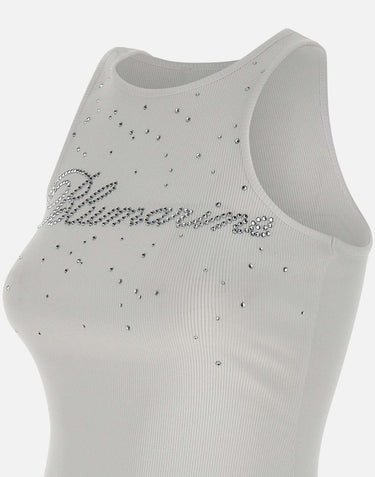Top con punti luce in cotone stretch 4T070A N0103 BLUMARINE 