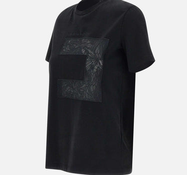 T-shirt in jersey con macro logo in voile MA03151E2 110 ELISABETTA FRANCHI 