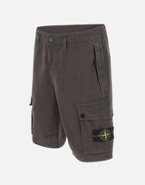 Shorts in tela di cotone biologico spazzolato effetto "old" L100019S00WA V0165 STONE ISLAND 