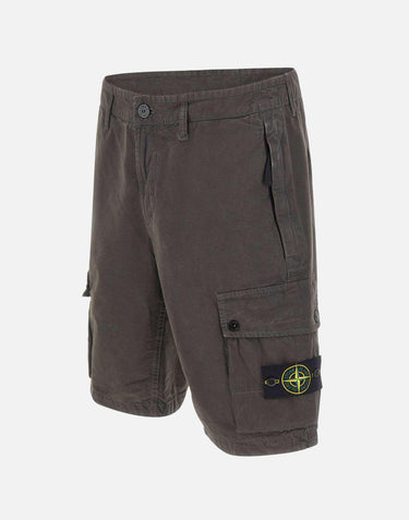 Shorts in tela di cotone biologico spazzolato effetto "old" L100019S00WA V0165 STONE ISLAND 