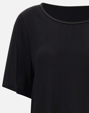 Blusa con profilo in raso SP1OR011 0001 KAOS 