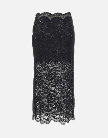 "Midi skirt in stretch lace" 24AJJU598PA0170 P001 RABANNE 