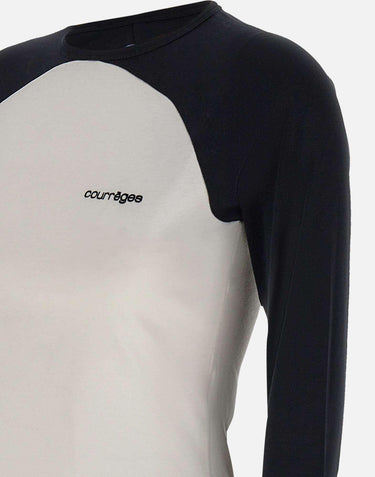 Maglia "Circle Contrast Ls" 325JTS228JS0203 WHTBLK COURREGES 