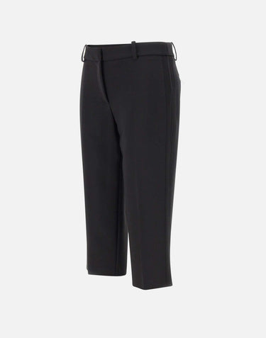 Pantaloni in crêpe leggero con bande in raso PA17561E2 110 ELISABETTA FRANCHI 