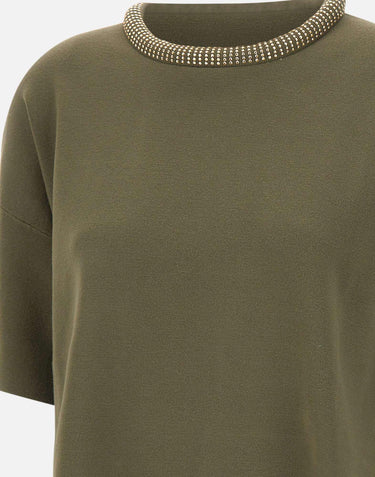 Maglia maniche corte con colletto bombato MF5181MS99E 90512 LIU-JO 