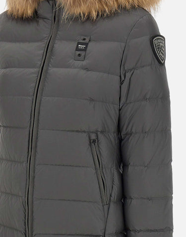 Piumino lungo con pelliccia "Kristin" 25WBLDK03103 006047978GG BLAUER 