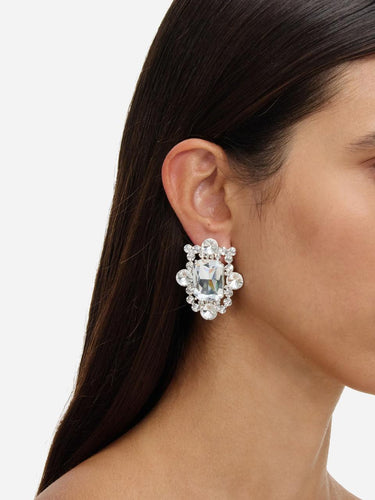 "Silver Crystal Cluster Earrings" 651ESL SILVER SELF-PORTRAIT 
