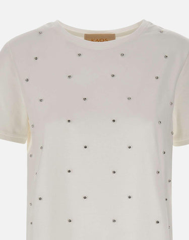 T-shirt con cristalli RIJDK002 1041 KAOS 