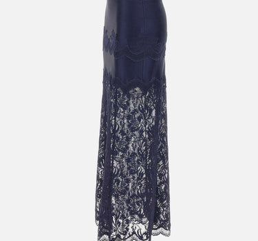 Gonna midi in pizzo e jersey 26AJJU021PA0170 P481 RABANNE 