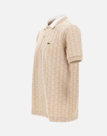 Polo in jacquard con monogramma DH1417 8GI LACOSTE 