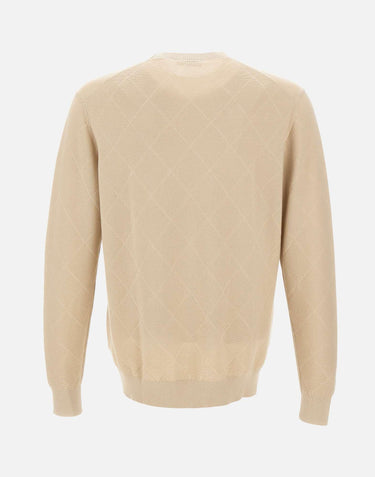 Maglia in cotone con lavorazione a rombi DK17016 SABBIA DIKTAT 