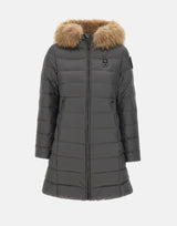 Piumino lungo con pelliccia "Kristin" 25WBLDK03103 006047978GG BLAUER 