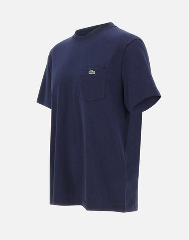 T-shirt in cotone con taschino TH2827 166 LACOSTE 