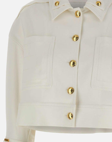 Caban in gabardina con bottoni gioiello GB00561E2 360 ELISABETTA FRANCHI 