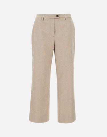 Pantaloni "Nelly chinos" in lino e cotone P390NL 2914NATU RE-HASH 