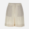 Shorts in misto lino con lurex M80BERI05 TES0M06800 ELEVENTY 