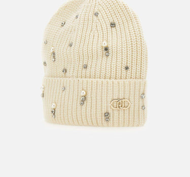 Berretto con strass e perle 2F5017M0300 10701 LIU-JO