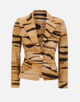 Giacca in drill con stampa tigre GI23762E2 470 ELISABETTA FRANCHI 