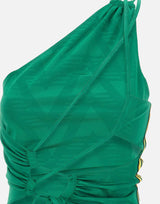 Top a spalla singola con ruches KD2970 GREEN ADIDAS 